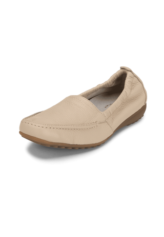 anschmiegsamer Mokassin Hirschleder beige