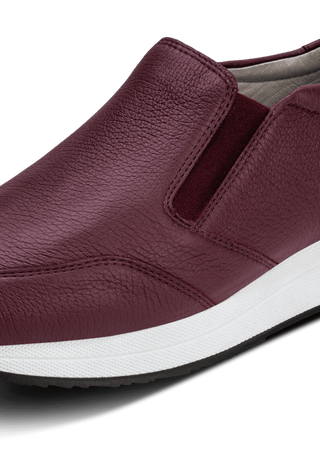 extrabreiter Slipper Hirschleder aubergine