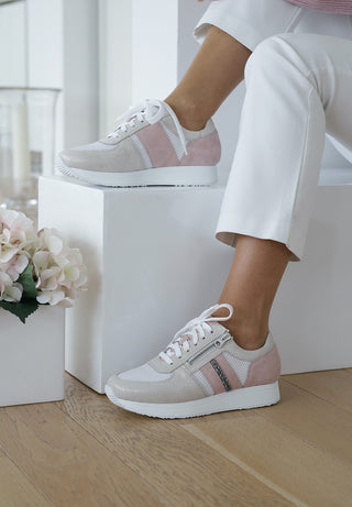 schöner Sneaker Veloursleder rosa