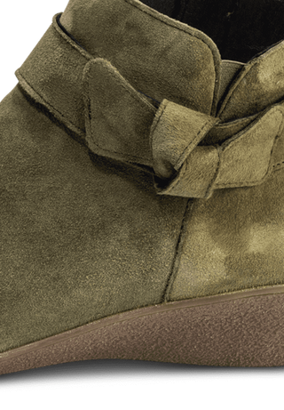 schöne Stiefelette Samtziege khaki