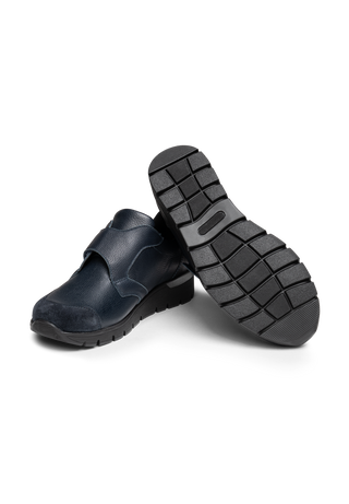 sensationeller Sneaker Leder/Stretch marine