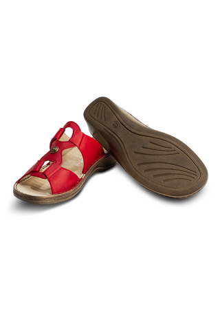 klassische Pantolette Softnappa rot