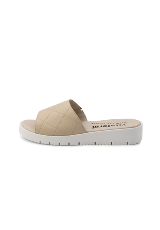 leichte Pantolette Hirschleder creme