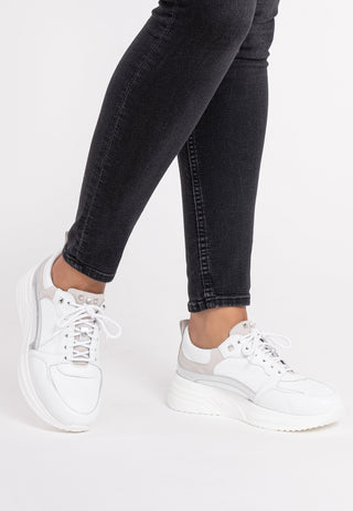 sportlicher Sneaker Hirschleder weiß