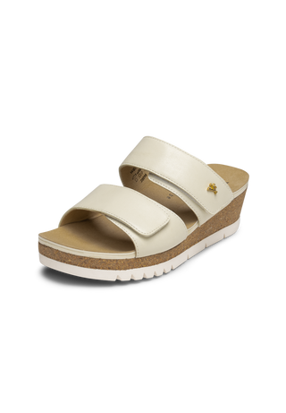 sehenswerte Pantolette Softnappaleder creme