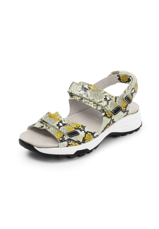 formstarke Sandale Softnappaleder snake/lime