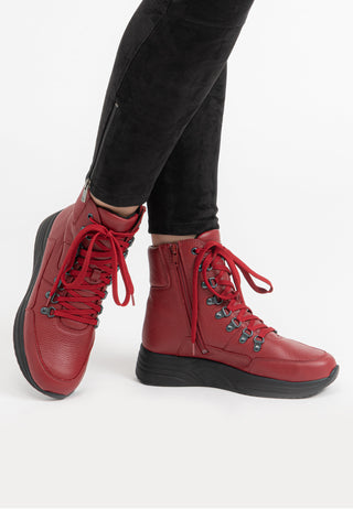 warmer Wintersneaker Hirschleder cranberry