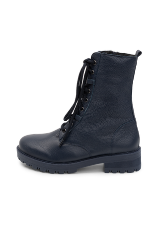 attraktive Stiefelette Hirschleder marine