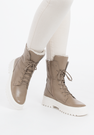 geniale Stiefelette Softnappaleder taupe