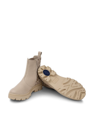 begehrte Stiefelette Hirschleder beige