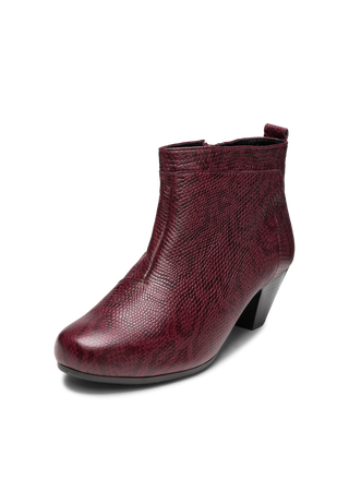 reptil Stiefelette Hirschleder  bordeaux