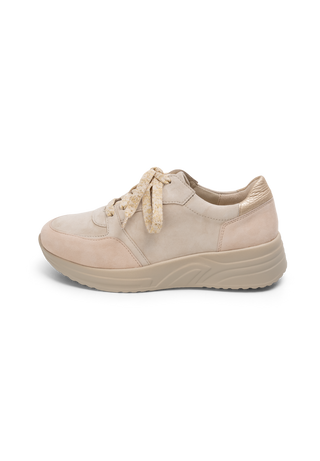 aufregender Sneaker Samtziege beige