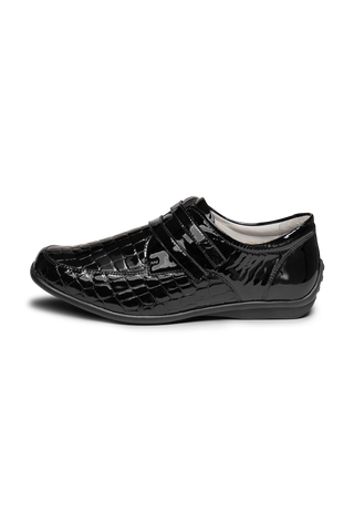 stimmiger Halbschuh Leder/Stretch schwarz
