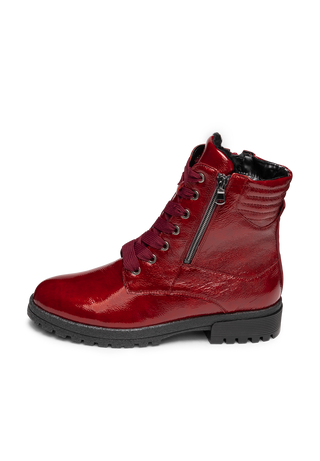 unübertreffliche Stiefelette Lackleder rot