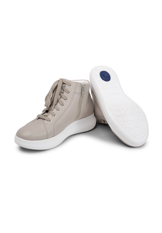 sportlicher Hightop Sneaker Hirschleder betongrau