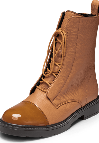 ansehnliche Stiefelette Hirschleder camel