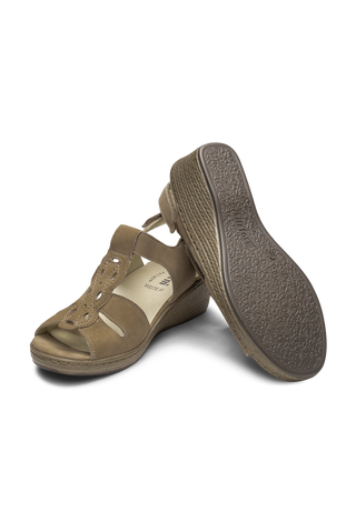 charmant Sandalette Softnubuk dunkeltaupe