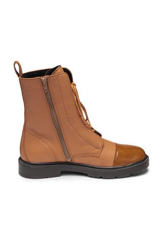 ansehnliche Stiefelette Hirschleder camel