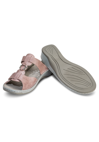 entspannende Pantolette Softnappa rose