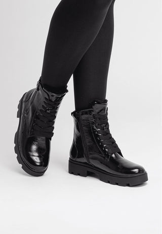 phänomenale Stiefelette Lackleder schwarz