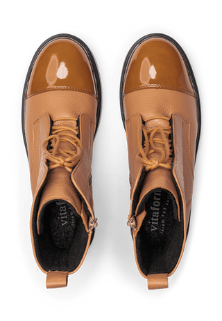 ansehnliche Stiefelette Hirschleder camel