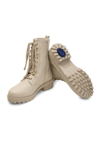 attraktive Stiefelette Hirschleder beige