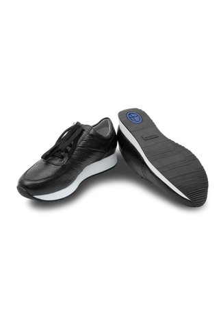 kroko Sneaker Hirschleder schwarz