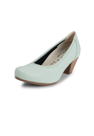 femininer Pumps Hirschleder salbei