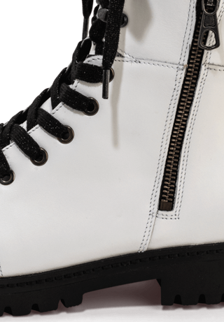 trendiger Bootie Nappaleder weiß