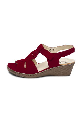 charmant Sandalette Softnubuk rot