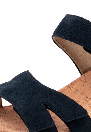 farbenfrohe Sandale Veloursleder marine