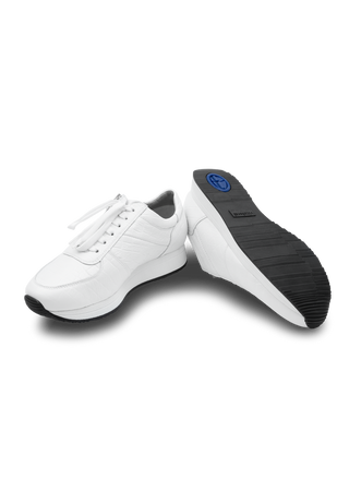 kroko Sneaker Hirschleder weiß