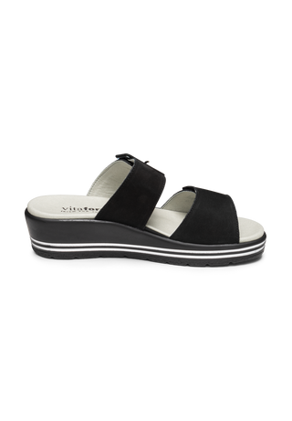modische Pantolette Softnubuk schwarz