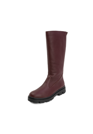 modischer Stiefel Hirschleder aubergine