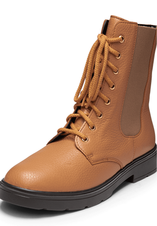 sehenswerte Stiefelette Hirschleder camel