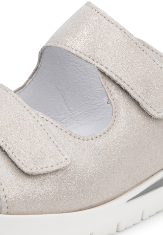 eindrucksvolle Pantolette Veloursleder offwhite