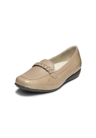 stilvoller Slipper Leder/Stretch taupe