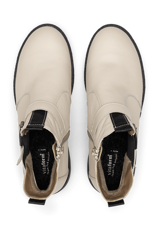 gemütvolle Stiefelette Softnappaleder creme