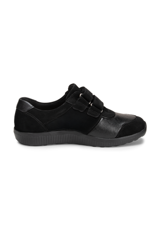 bequemer Sneaker Leder/Stretch schwarz