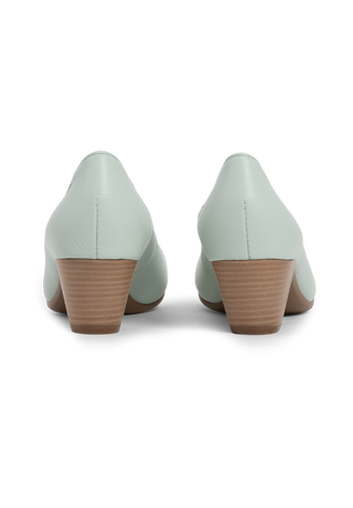 femininer Pumps Hirschleder salbei