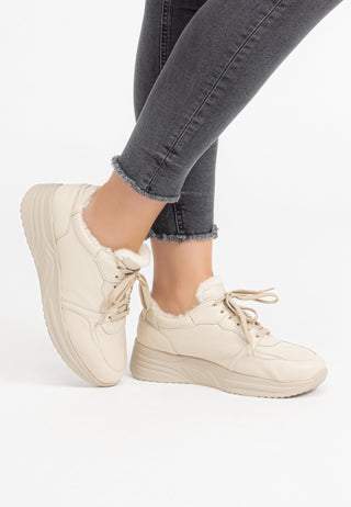 warmer Wintersneaker Hirschleder beige