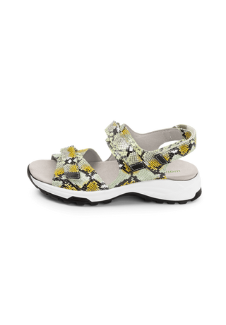formstarke Sandale Softnappaleder snake/lime