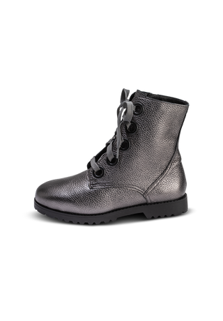 extrabreite Stiefelette Hirschleder anthrazit/metallic