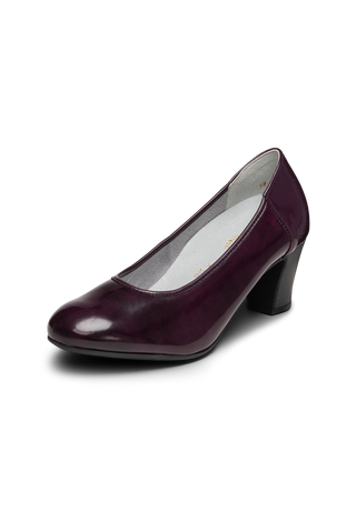 glänzender Pumps Leder/Stretch aubergine