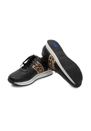 trendsicherer Sneaker Hirschleder leopard