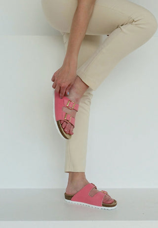 olivenblattgegerbte Pantolette Softnappa soft pink