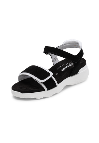 sportliche Sandale Samtziege schwarz