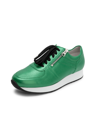 schimmernder Sneaker Hirschleder apfelgrün