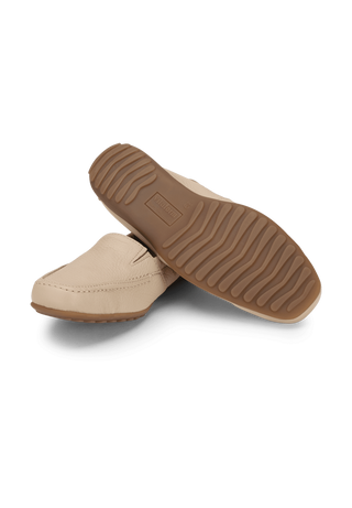 anschmiegsamer Mokassin Hirschleder beige