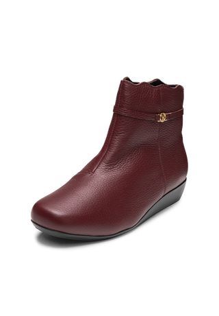 flotte Stiefelette Hirschleder bordeaux